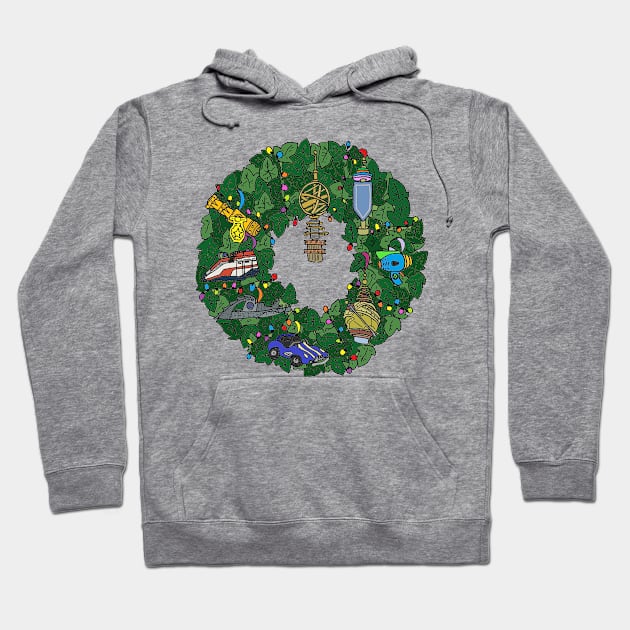 Disneyland Paris - Discoveryland Wreath Hoodie by JennyGreneIllustration